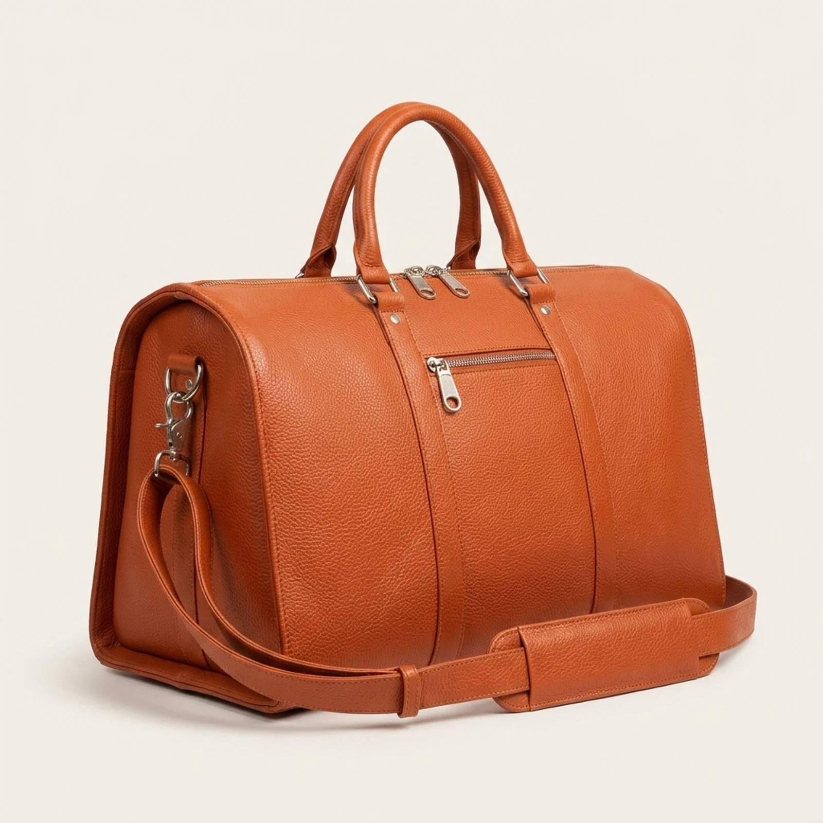 Tan Leather Weekender Duffel Bag manufactured by Aly Leather Co., Sialkot